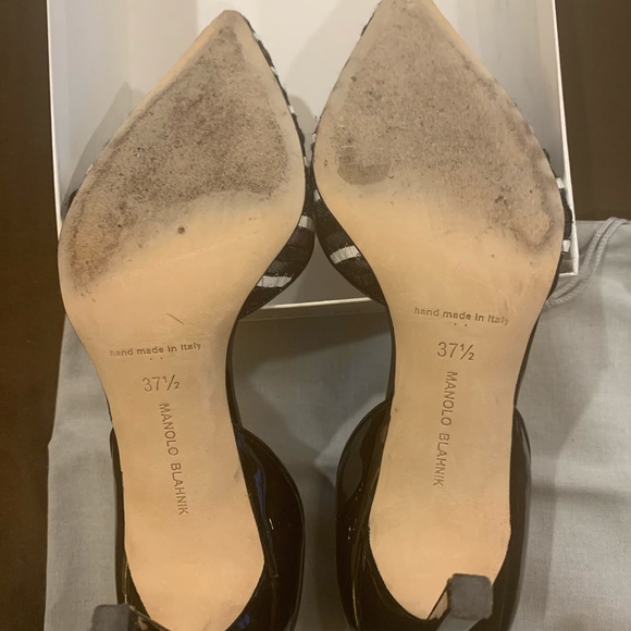 Manolo Blahnik Tayler 105 pump black & white pump - Picture 3 of 4